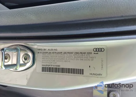 2015 Audi A3 2.0T Premium from USA, damaged, VIN WAUEFGFF7F1019380